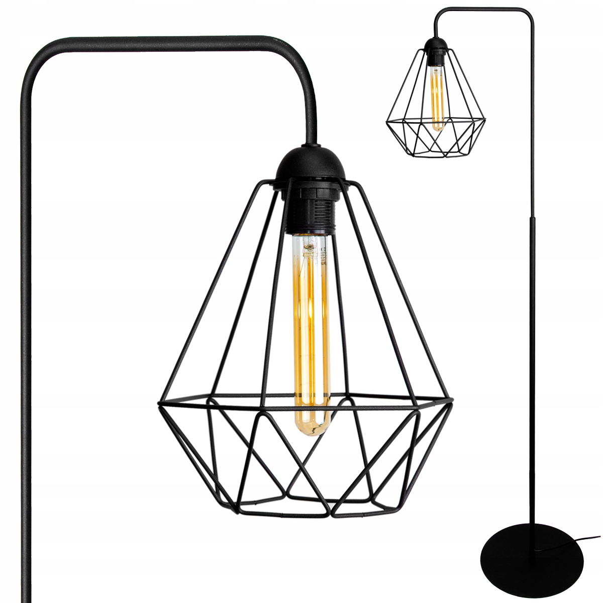 

Modna Stojąca Lampa Podłogowa Druciak Loft Edison