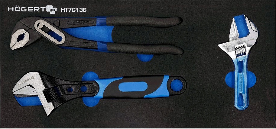 HOGERT WKŁAD SZAFKI ZESTAW KLUCZY NASTAWNYCH 3EL.