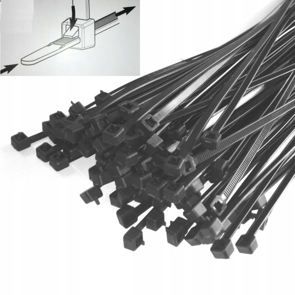 opaski zaciskowe TRYTKI kablowe ROZPINANE 4,8 300