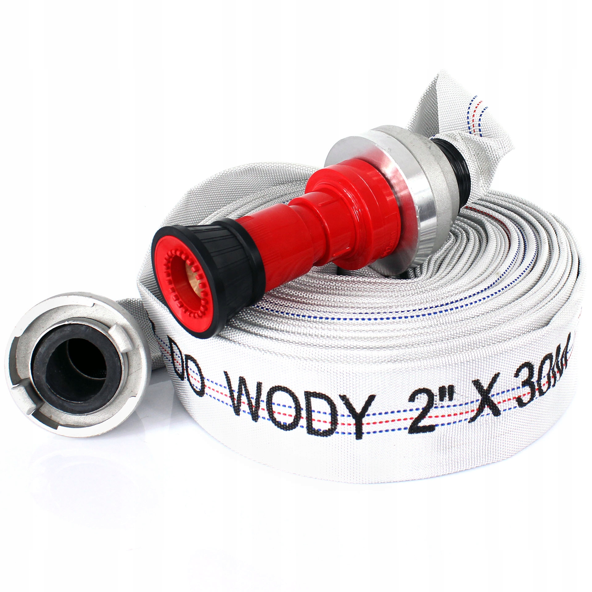 

Wąż Strażacki 52mm 2'' 30m Szybkozłącza Prądownica