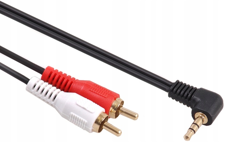 

Kabel Przewód mini jack 3.5mm-2xcinch kątowy 15m