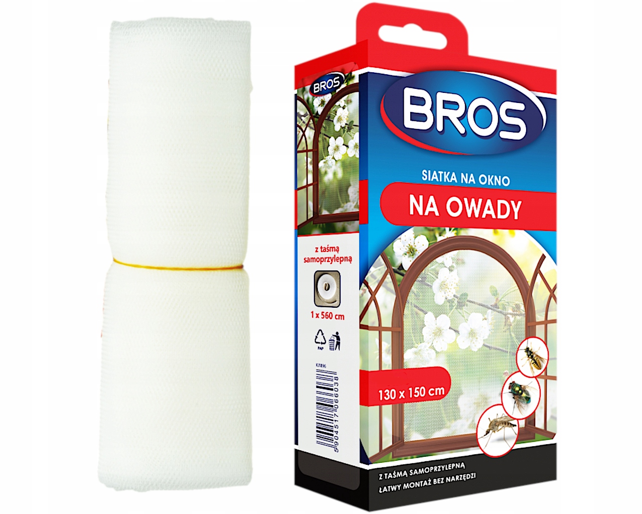 

Siatka Moskitiera Na Owady Okno Biała Bros 130X150