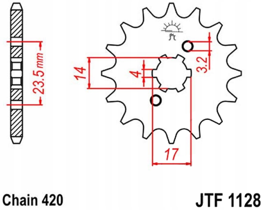

Zębatka przednia JTF1128 11-13 Derbi Senda 50 Sm