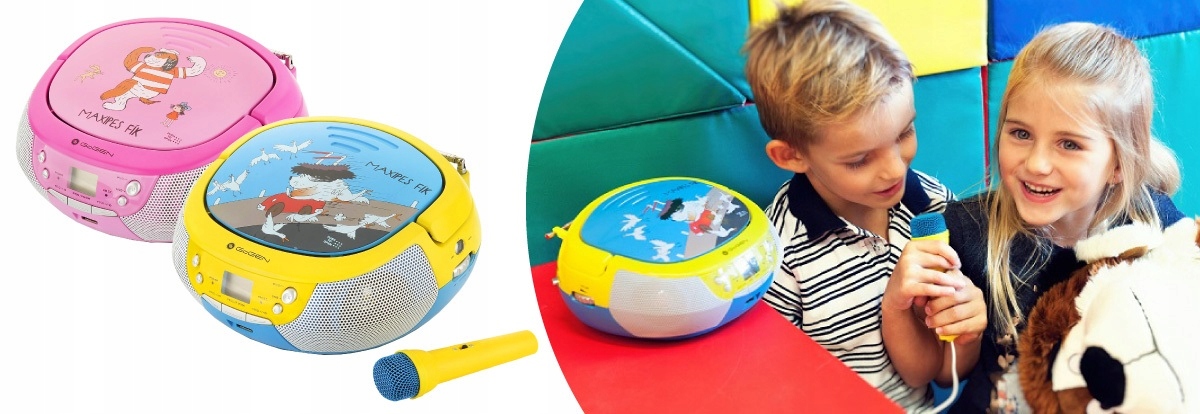 BOOMBOX RADIO MP3 KARAOKE RADIO MIKROFON USB GOGEN Odtwarzane nośniki płyta CD nośnik USB