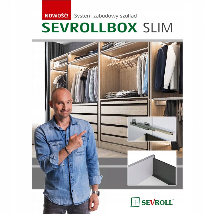 Szuflada SEVROLLBOX SLIM ŚREDNIA H-167 L400 GRAFIT Marka Sevroll