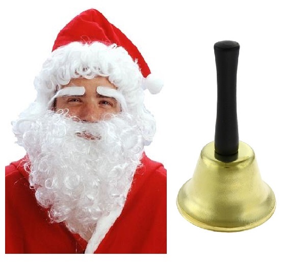 

Czapka peruka broda brwi dzwonek dodatki Mikołaja