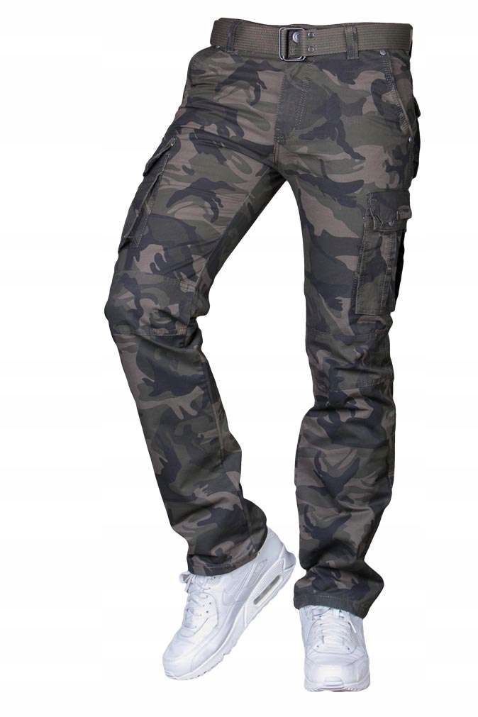 Spodnie robocze z paskiem moro 2096 rozmm. 32 Kolor zielony