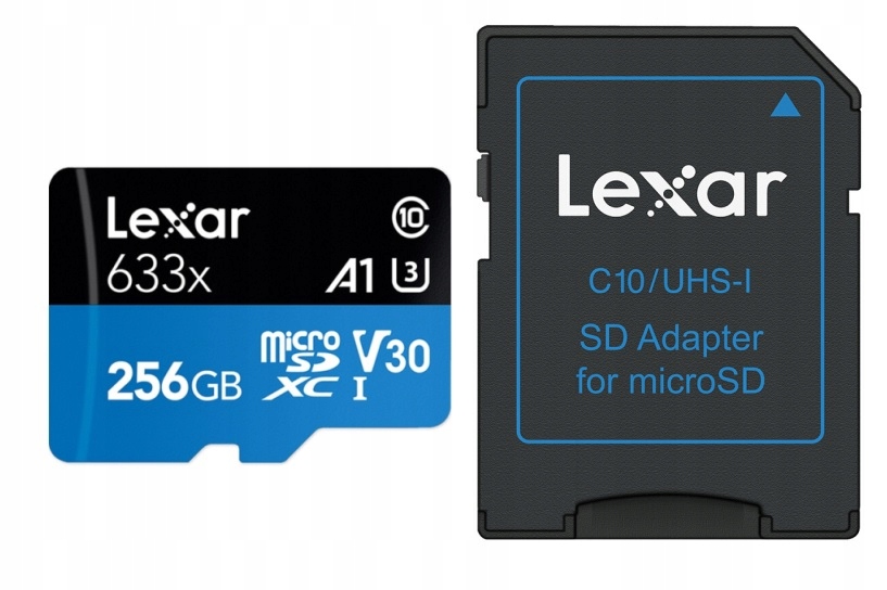 

Lexar microSDXC 256GB 633x 95MB/s U1 V30 + adapter