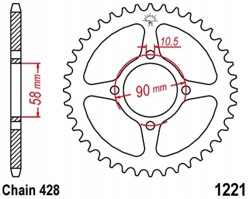 Zadní ozubení 42-45Z Honda Cbr 125 R 12-19 Nové