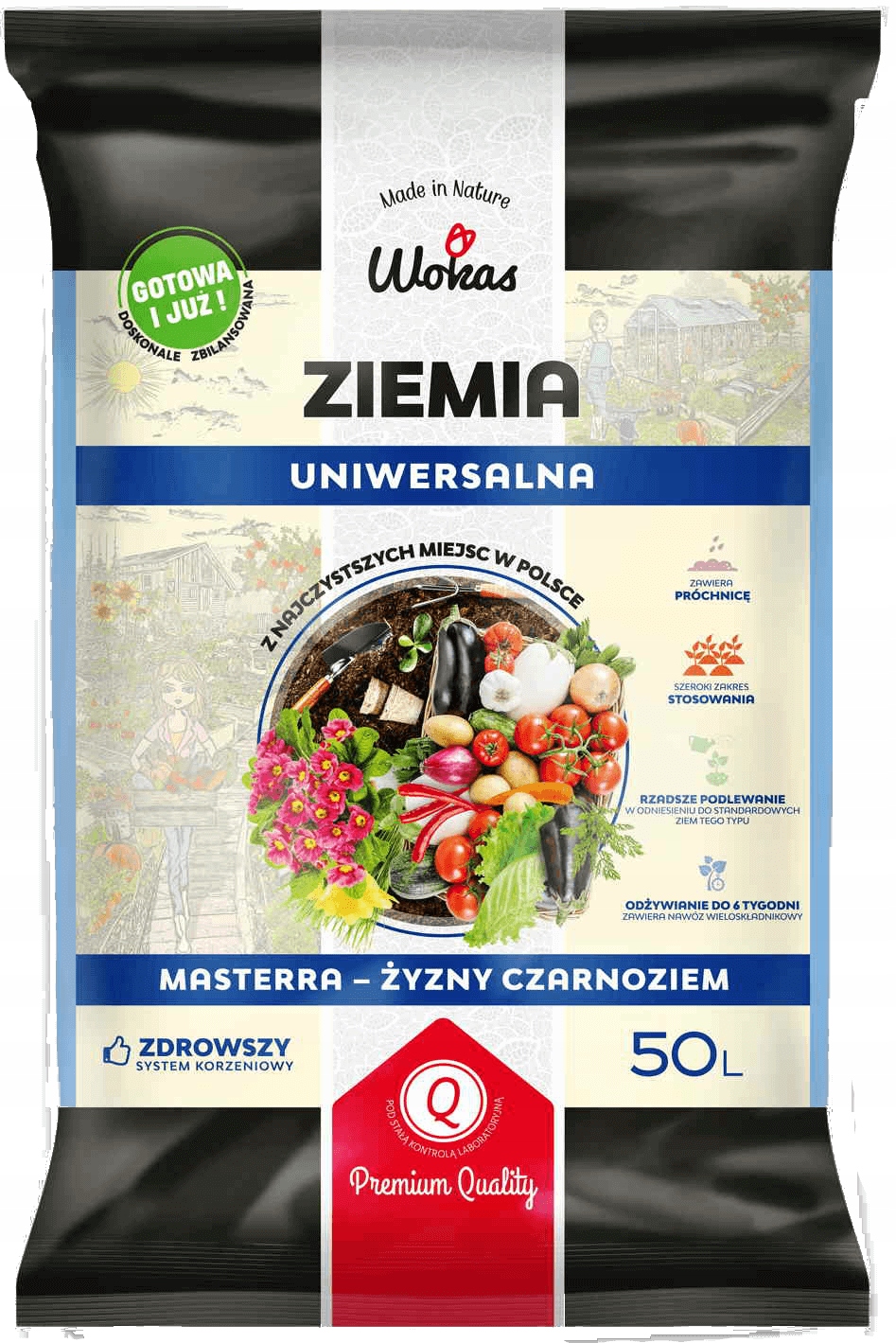 

Ziemia Podłoże Uniwersalna do Warzyw Wokas 50L