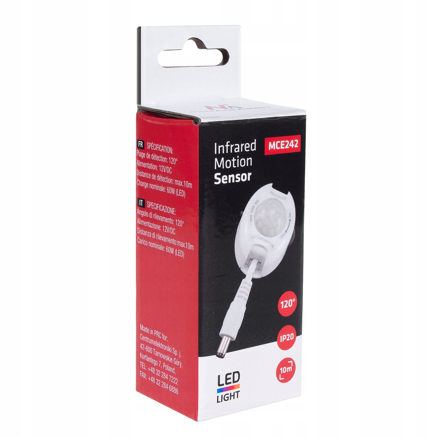 Czujnik RUCHU sensor PIR do taśm LED 12V 60W TIMER Typ czujnik