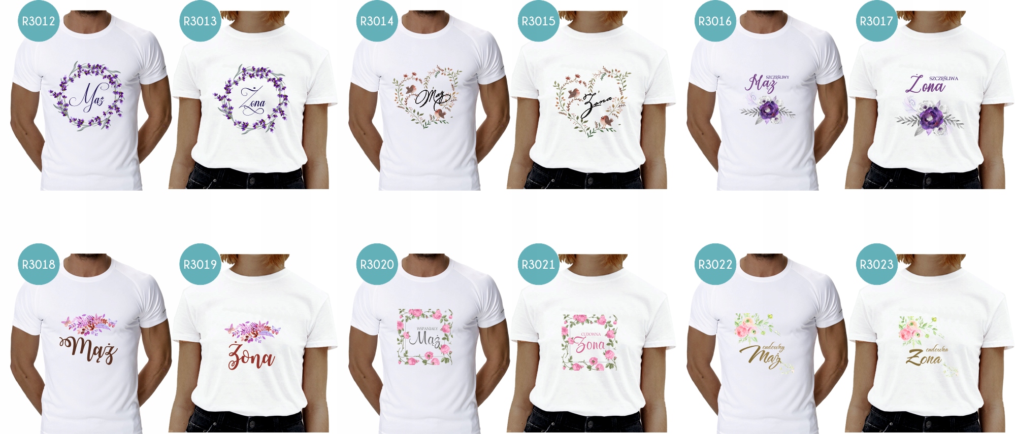 Koszulki dla PAR prezent Walentynki z nadrukiem Rozmiar S