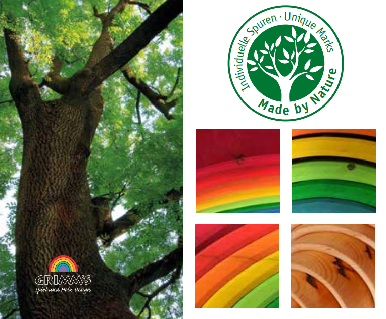 Fa szivárvány 6 elem 0+ színes építőkockák Íjak Dekoráció építés Grimm's Márka Grimm's