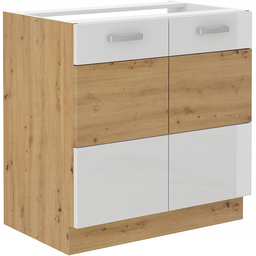 szafka zlewozmywakowa 80 cm BIAŁY /DĄB DAKAR