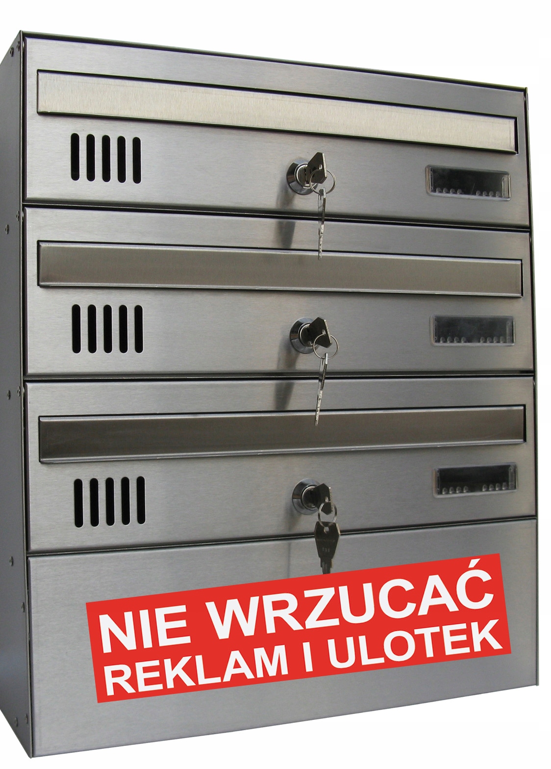NAKLEJKA na skrzynkę na listy nie wrzucać reklam i ulotek zakaz proszę