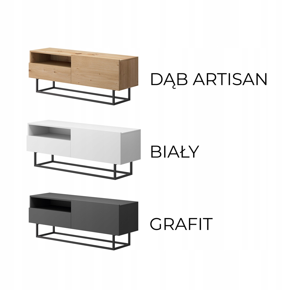 Industrialna Szafka RTV KORS w Stylu Loft Biała Kod producenta ERTVSZ120