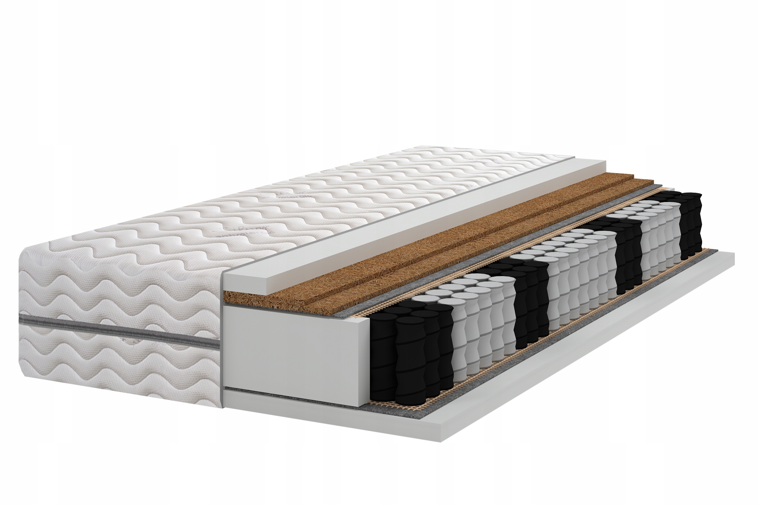 Materac Pocket 7 stref 2x kokos 180x190 H3 H5