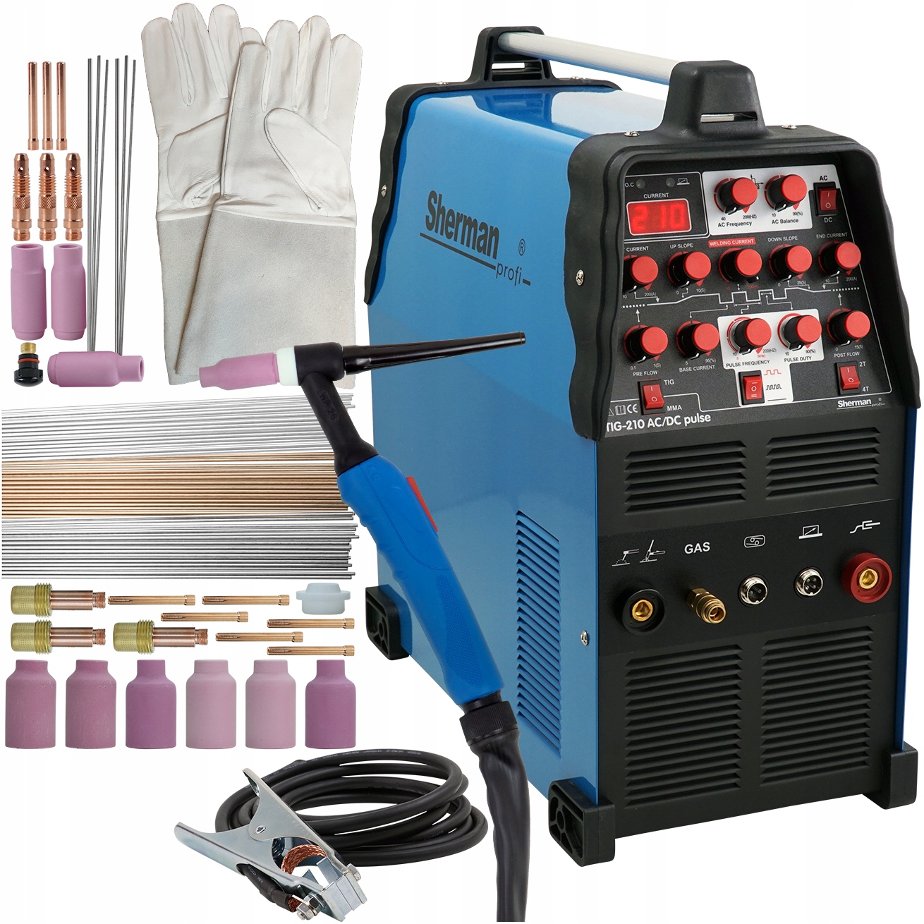 

Spawarka Tig Ac DC Sherman 210 Puls Hf zestaw 200A