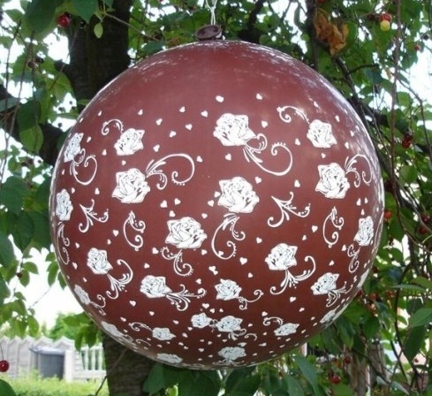 

XXL balon 1m burgund z różami Dekoracja efekt Wow