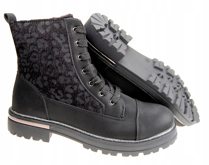 TRAPERKI GLANY - OCIEPLANE - r36 Kolor czarny