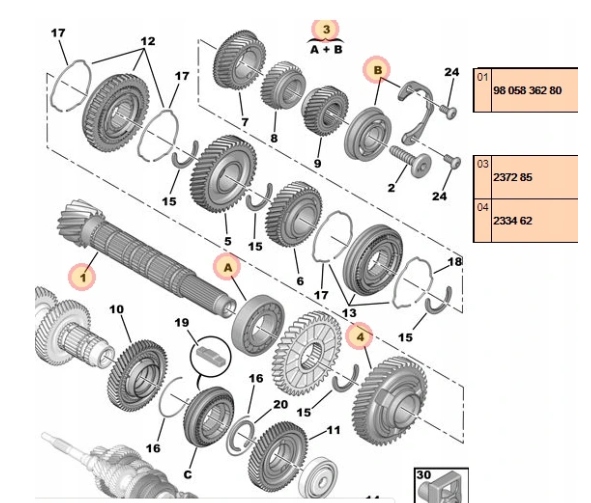 WALEK POSREDNI JUMPER BOXER III 2 2 HDI KOMPLET