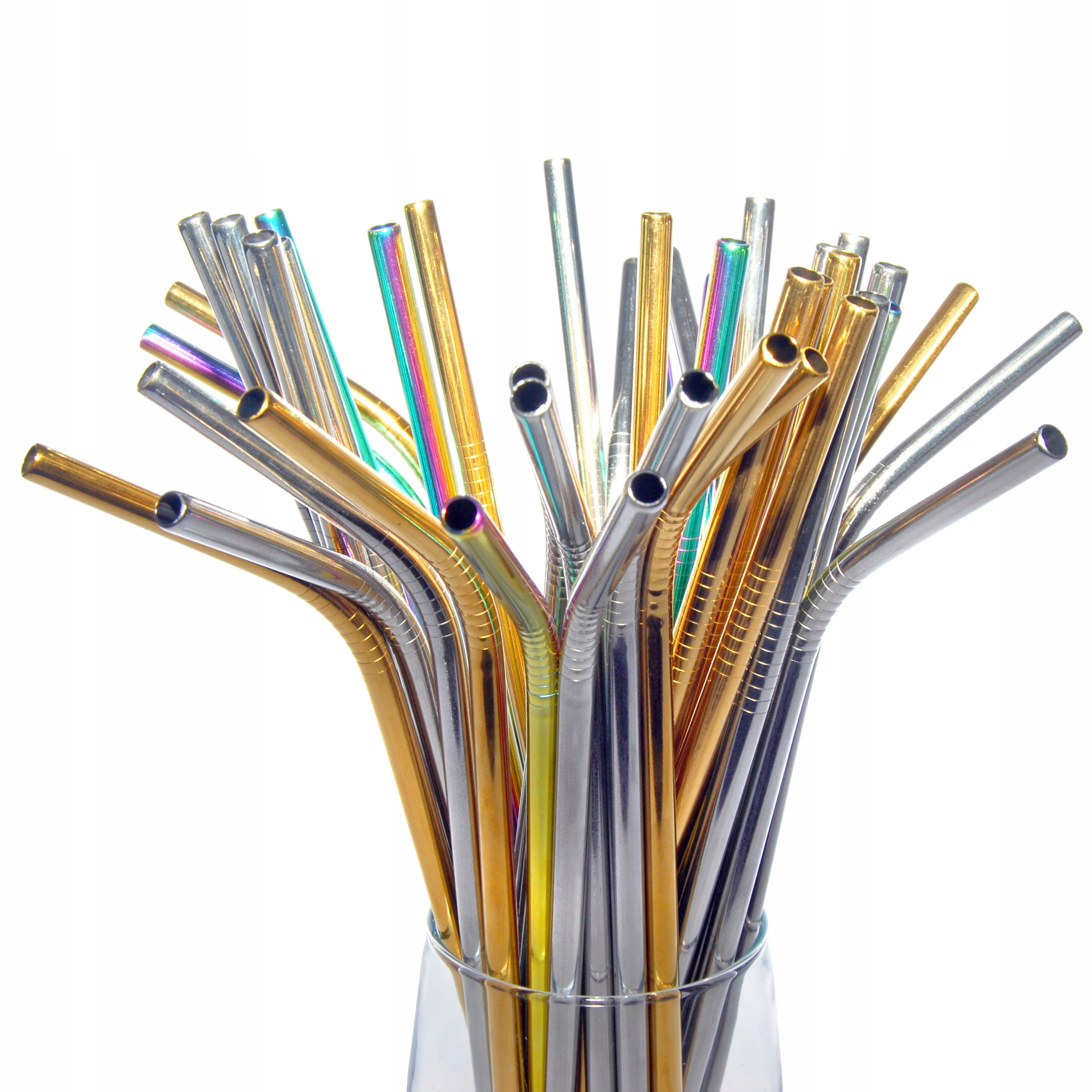 Słomki metalowe Rurki stalowe do picia Zestaw x45 Materiał metal