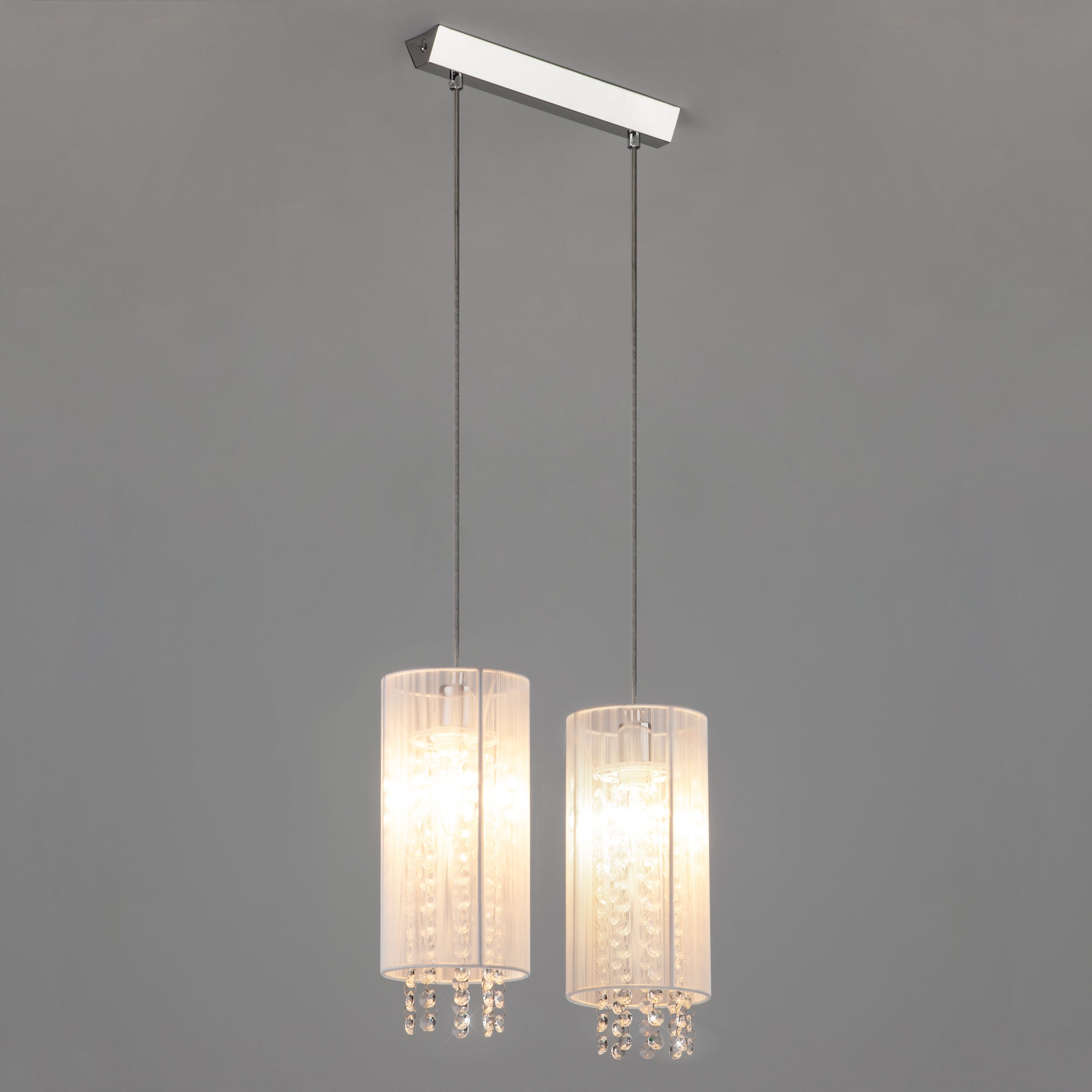 Lampa Wisząca Kryształowa Klosz PAULO 2 Zasilanie bateryjne sieciowe