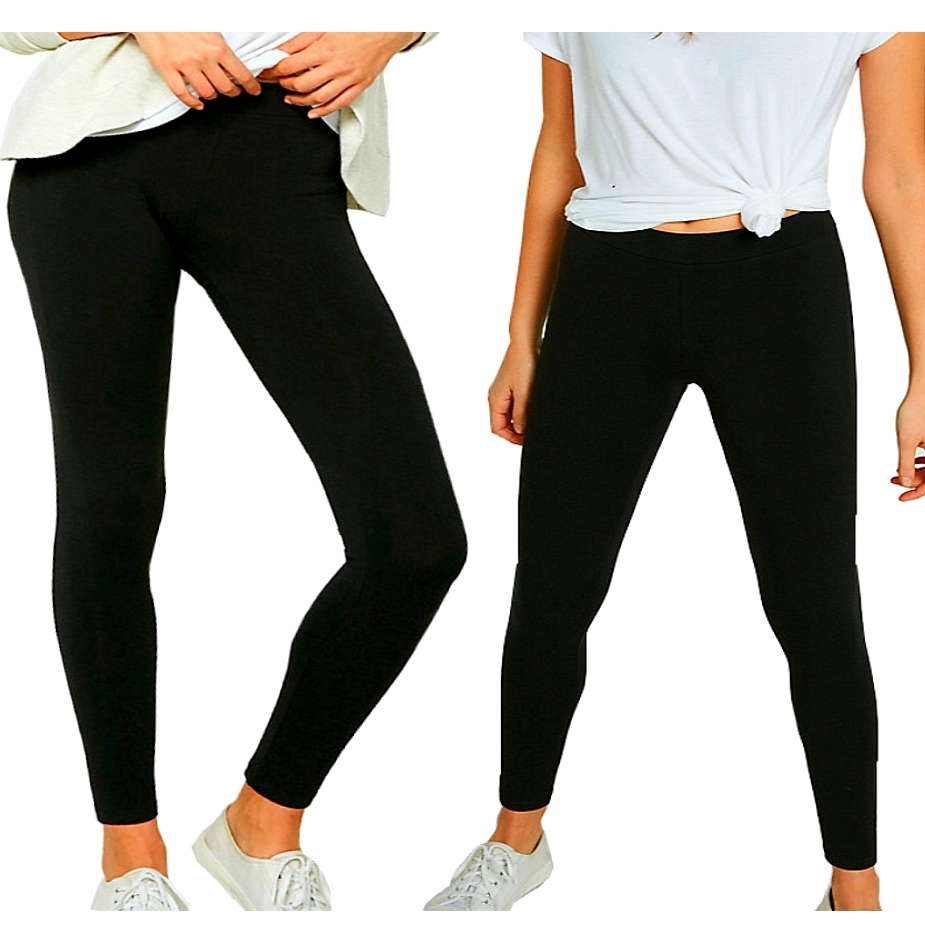 

Czarne Legginsy 95% Bawełniane Leginsy Getry, XXL