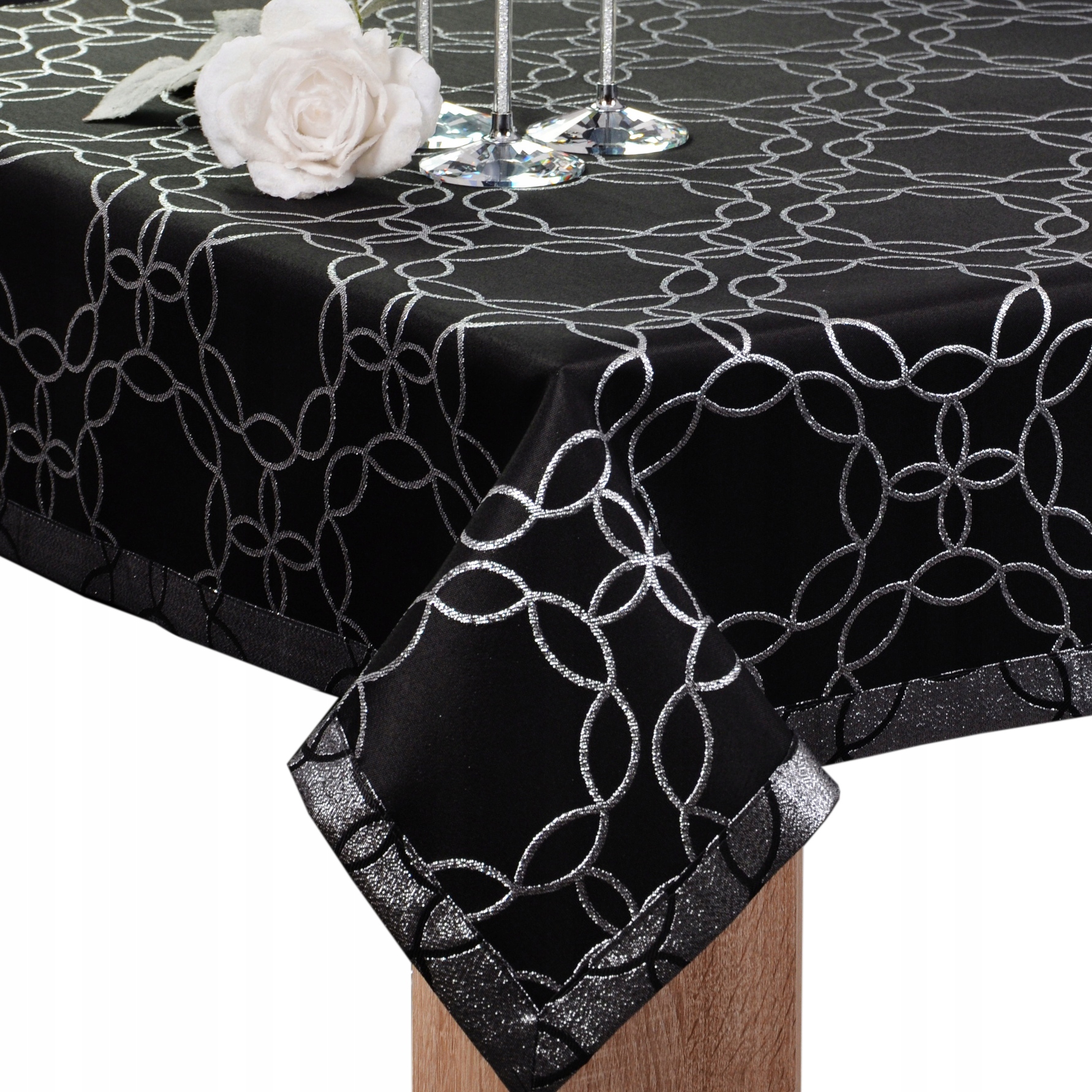 

obrus plamoodporny Modern 180x140 czarny srebrny