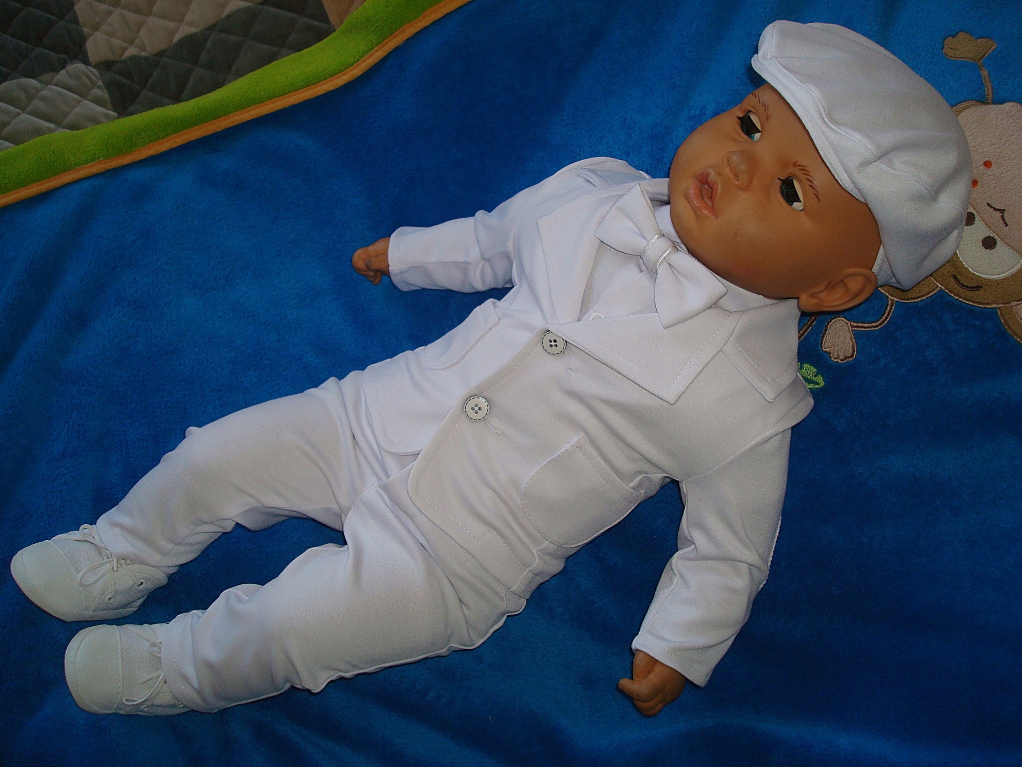 BAWEŁNA MARYNARKA KOMPLET UBRANKO/CHRZTU/WESELE/74 Płeć Chłopcy