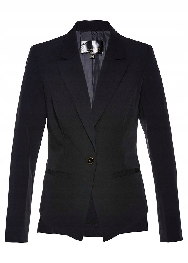 G4327 ŻAKIET Z BASKINKĄ CZARNY R.36