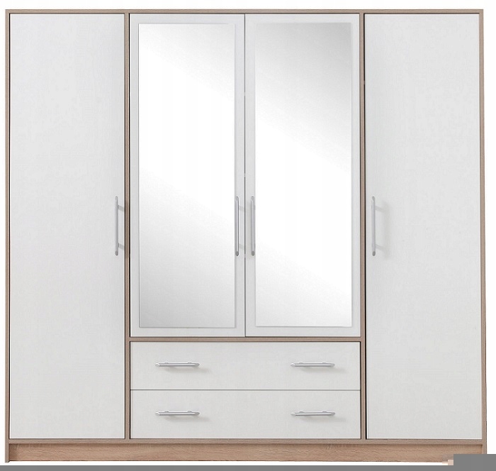 

Biała duża szafa z lustrem sypialnia mat 200cm