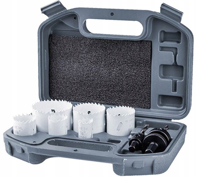 ZESTAW OTWORNIC BIMETALOWYCH 22-64 mm DO METALU Marka Drel