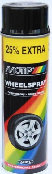 Lakier akrylowy Motip 04018 spray felgi czarny połysk 500ml