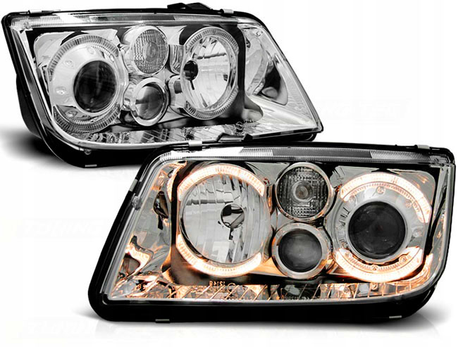 BORA LAMPY reflektory halogeny przod CHROM ringi Strona zabudowy lewe + prawe