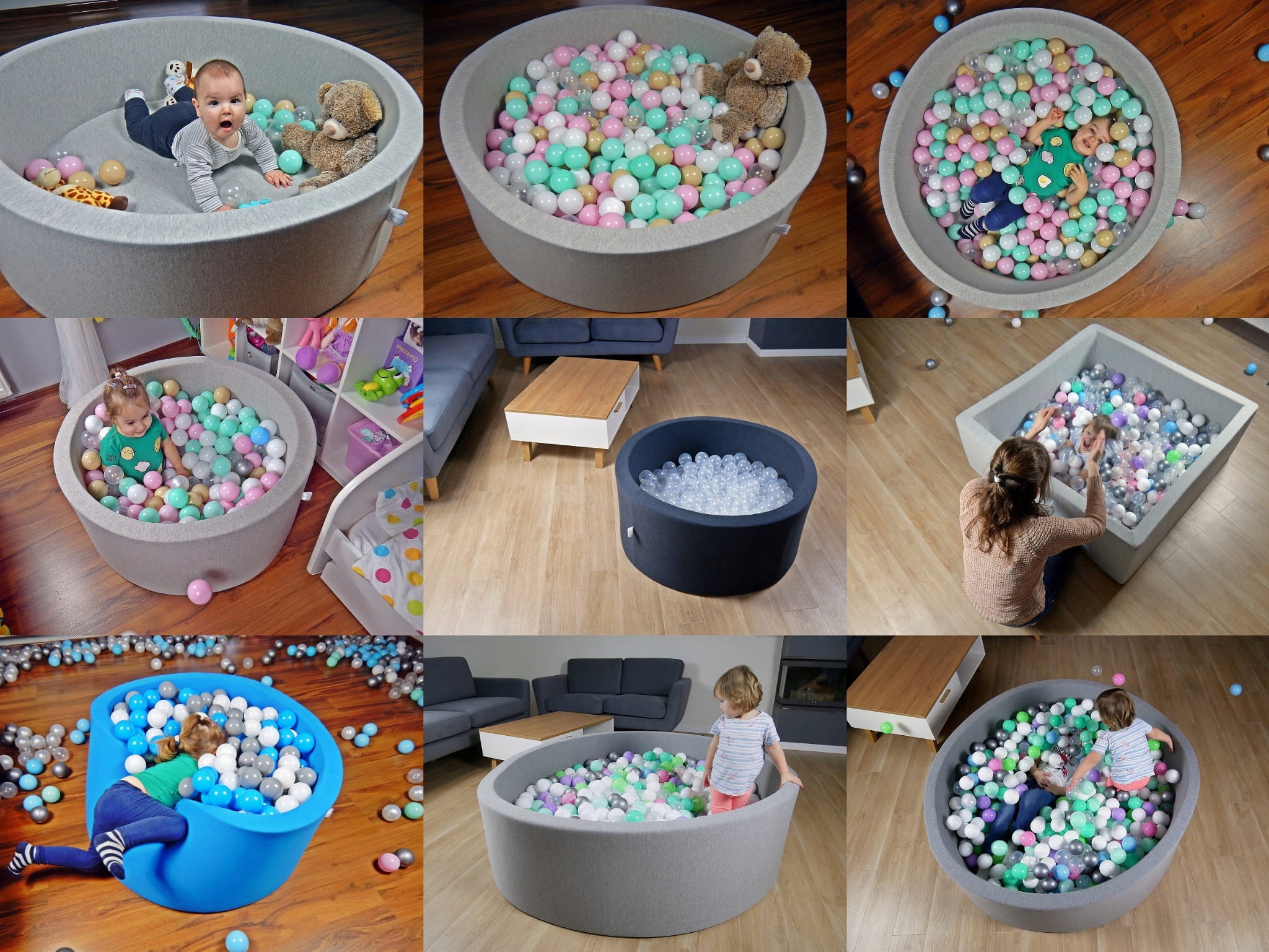 Okrągły suchy basen na kulki 90x40cm z piłkami 200 Długość 0 cm