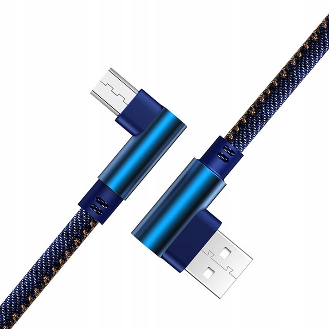 

Kabel Pleciony Micro Usb Kątowy 90st 1 Metr
