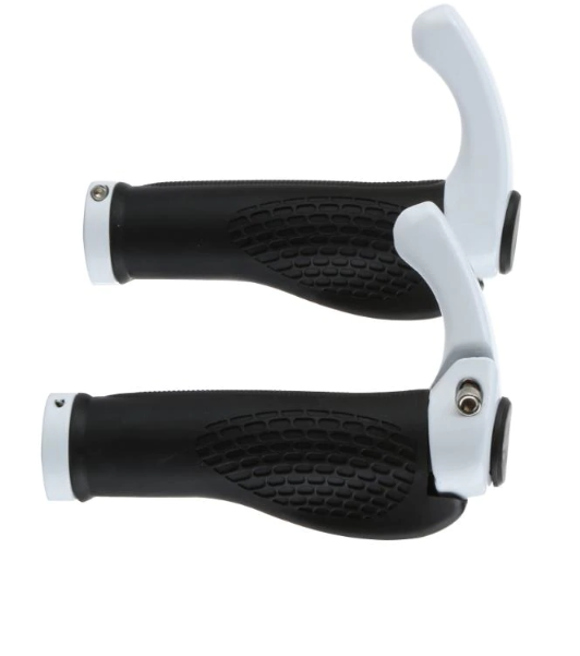 CHWYTY KIEROWNICY ROGI GUMOWE ROWEROWE ALUMINIOWE BIAŁE ANTYPOŚLIZGOWE Marka Korbi