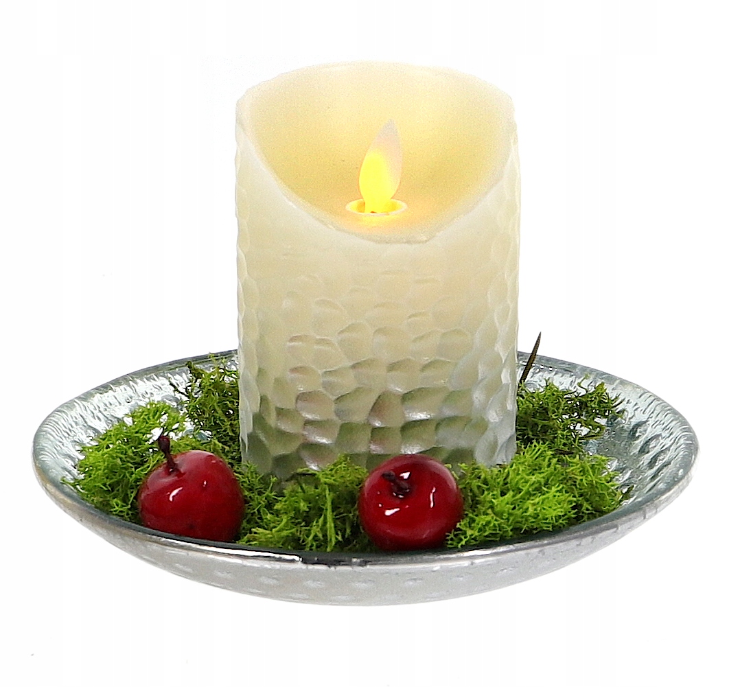 TŁOCZONA SREBRNA PATERA DEKORACYJNA NA ŚWIECĘ Kod producenta MSK203SILVER