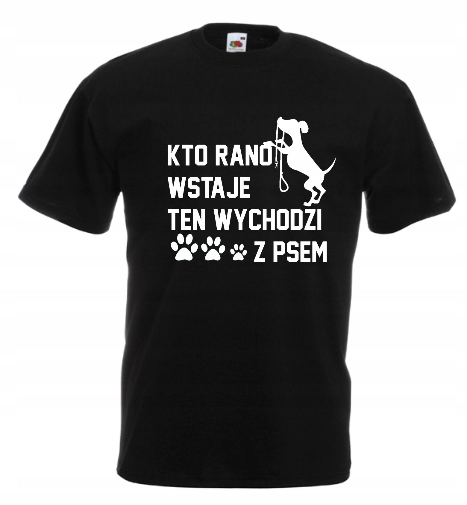 

Koszulka męska Kto Rano Wstaje Ten Wychodzi Z Psem
