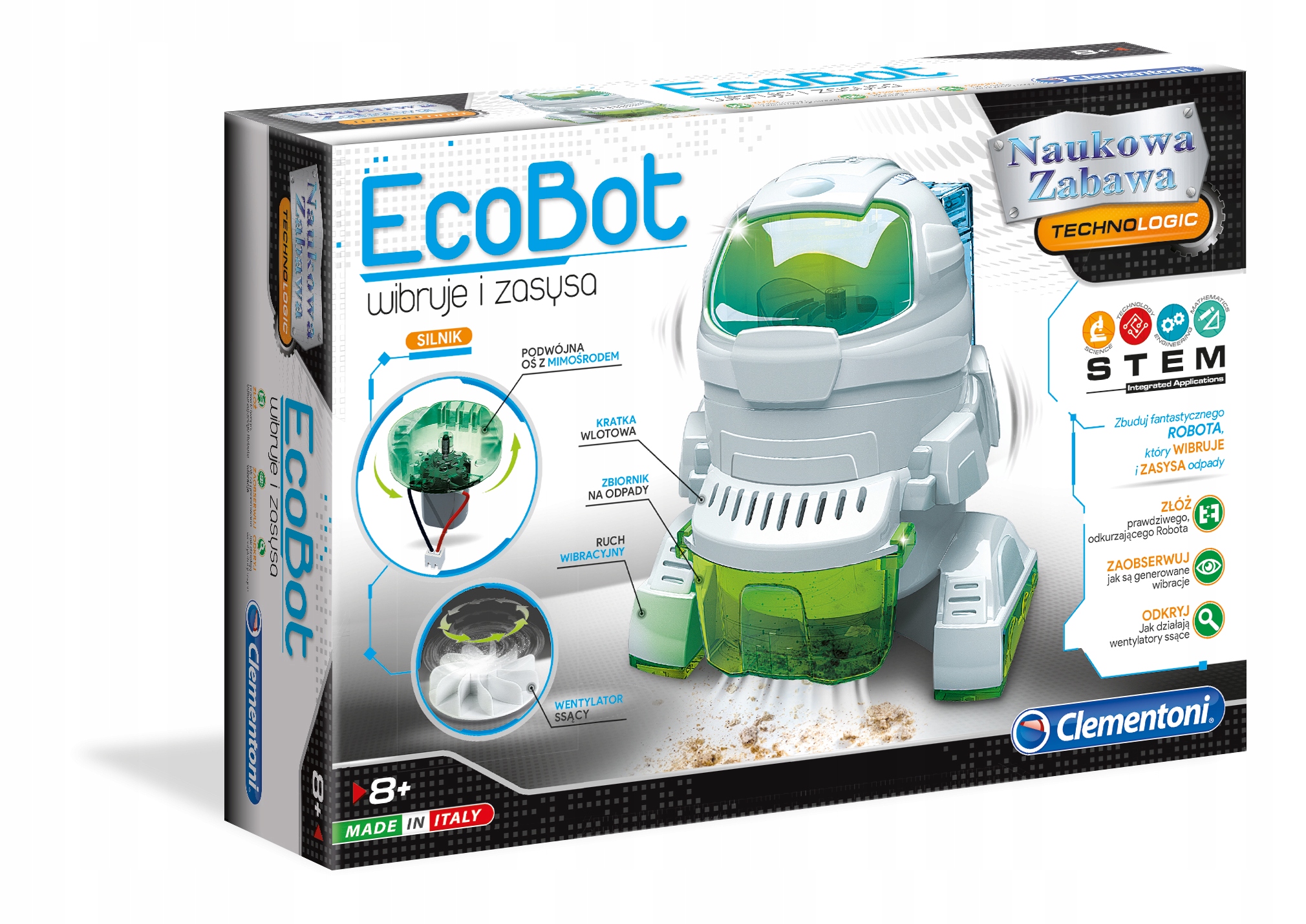 Ecobot robot wibruje zasysa clementoni 50061.