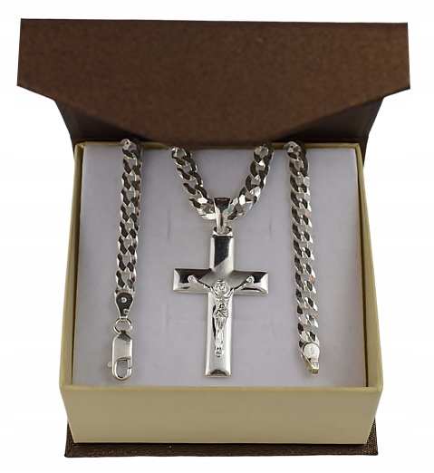 

Łańcuszek Srebrny Pancerka 5 MM. Krzyżyk+ Grawer