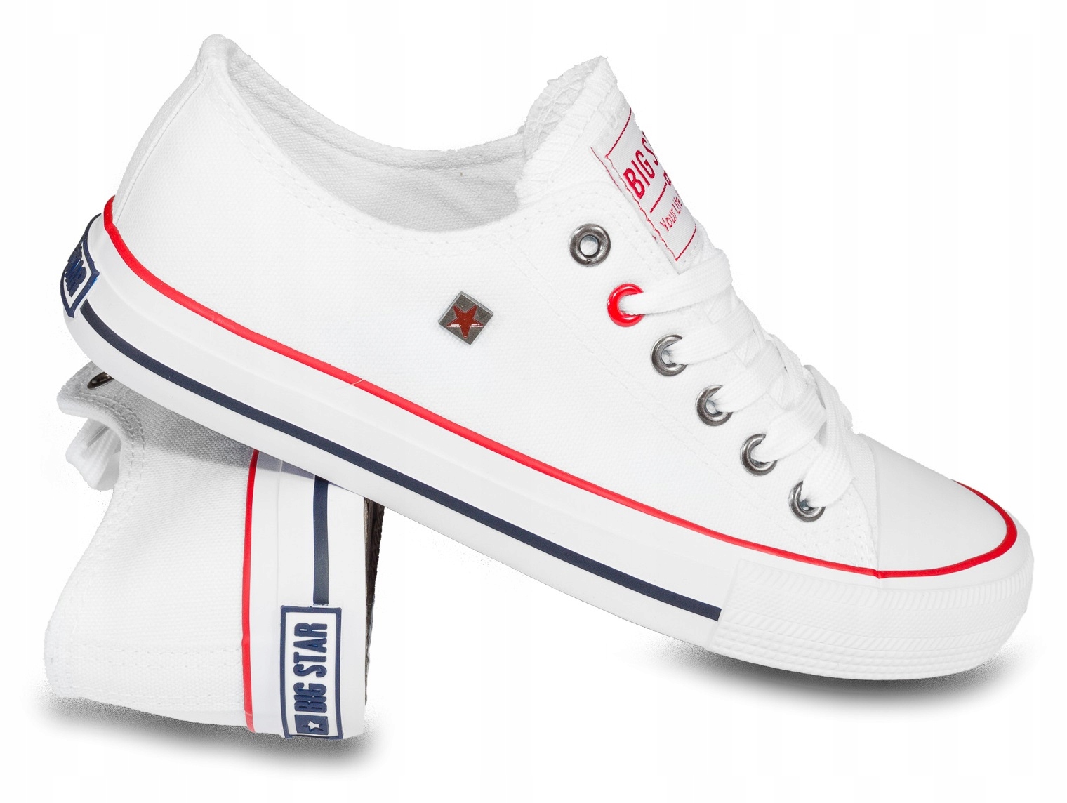 

Trampki białe Big Star T174102 niskie klasyk