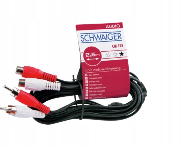 

Przedłużacz 2 2 Cinch M/f 2,5 m Schwaiger CIK125
