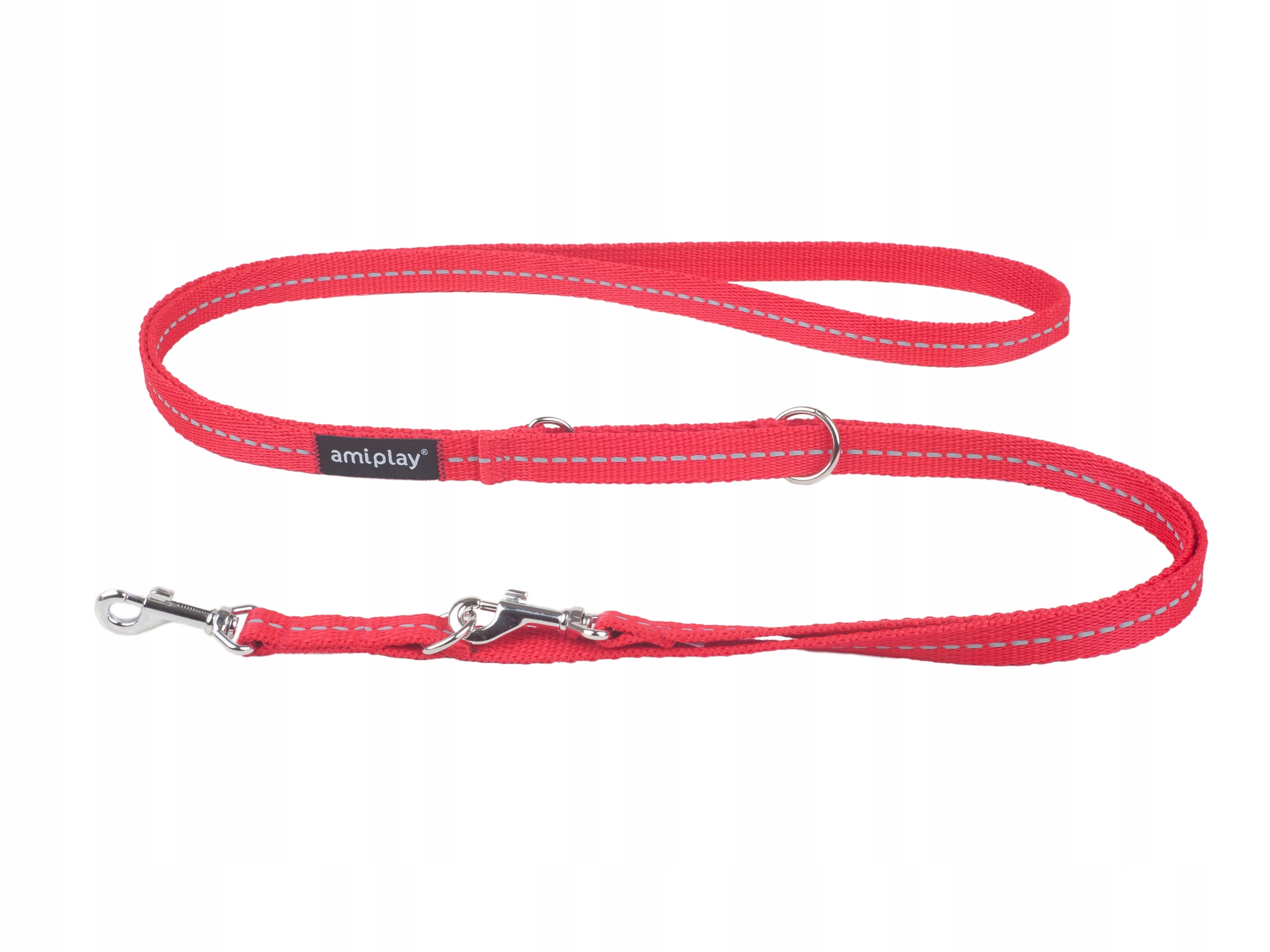 

amiplay Smycz przepinana 6in1 Reflective S Czerwon