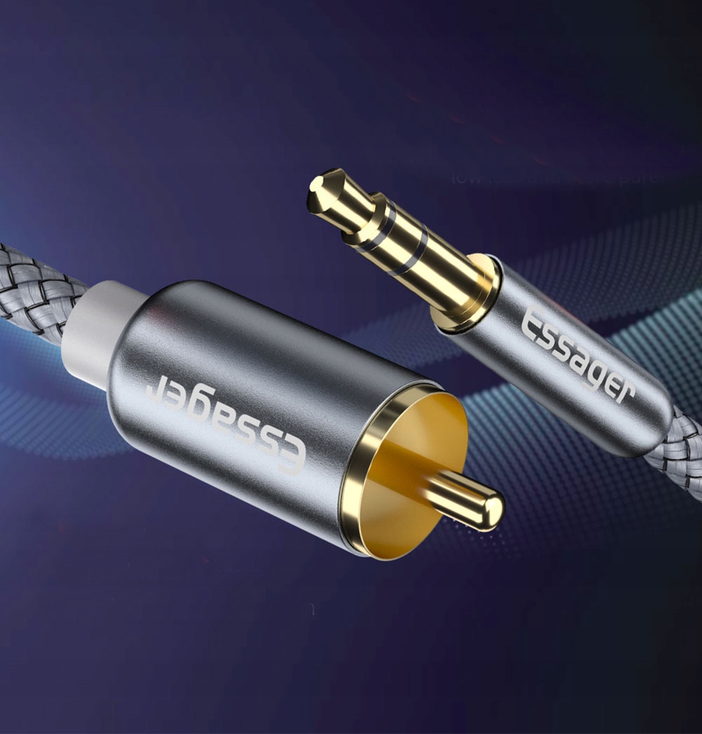 KABEL PRZEWÓD AUDIO HQ 2x RCA MINI JACK 3.5MM CINCH STEREO GOLD HD 2M Kod producenta EYPZJ-MYA0G