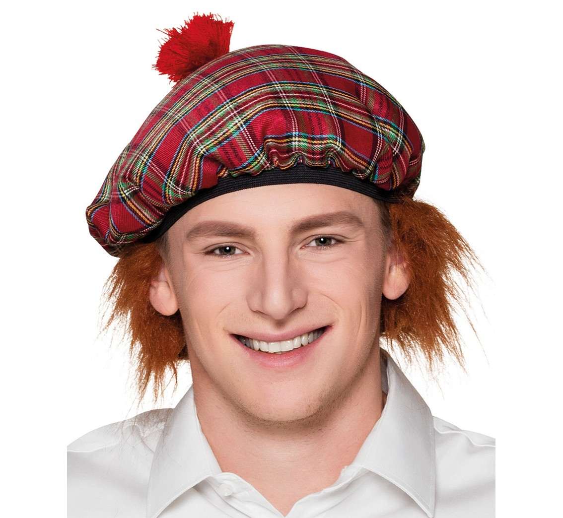

Beret Szkota czapka z rudymi włosami fotobudka Bal