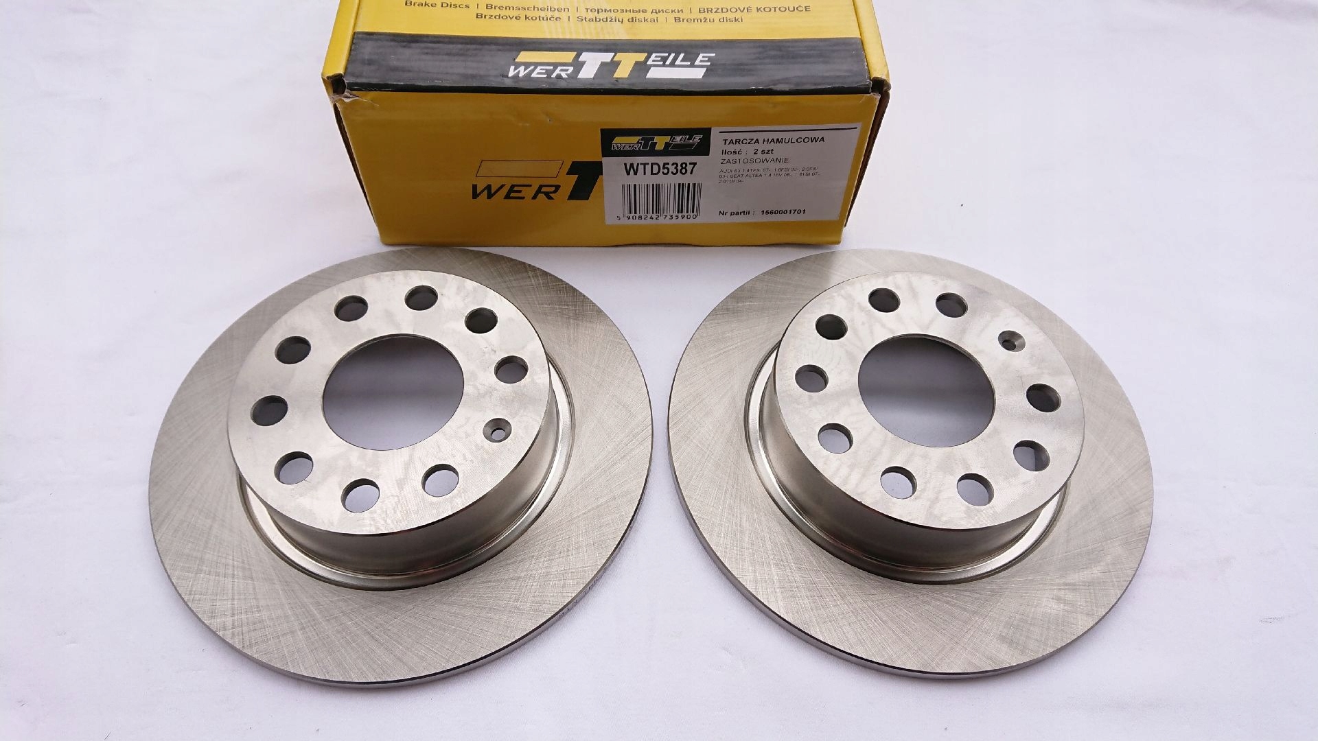 TARCZE HAMULCOWE KLOCKI TYL kpl AUDI A3 8P Catalog Part Number WTD5387