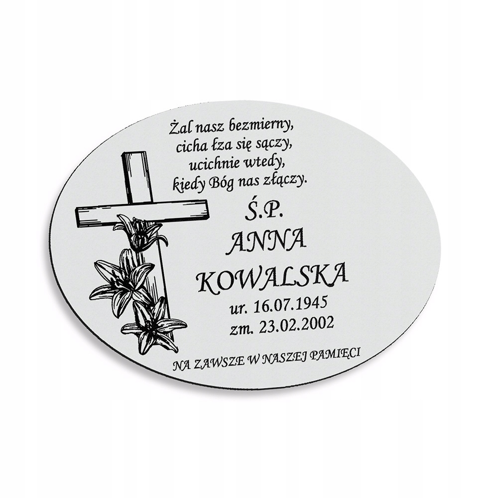 TABLICZKA NAGROBNA NAGROBKOWA ODPORNA duża