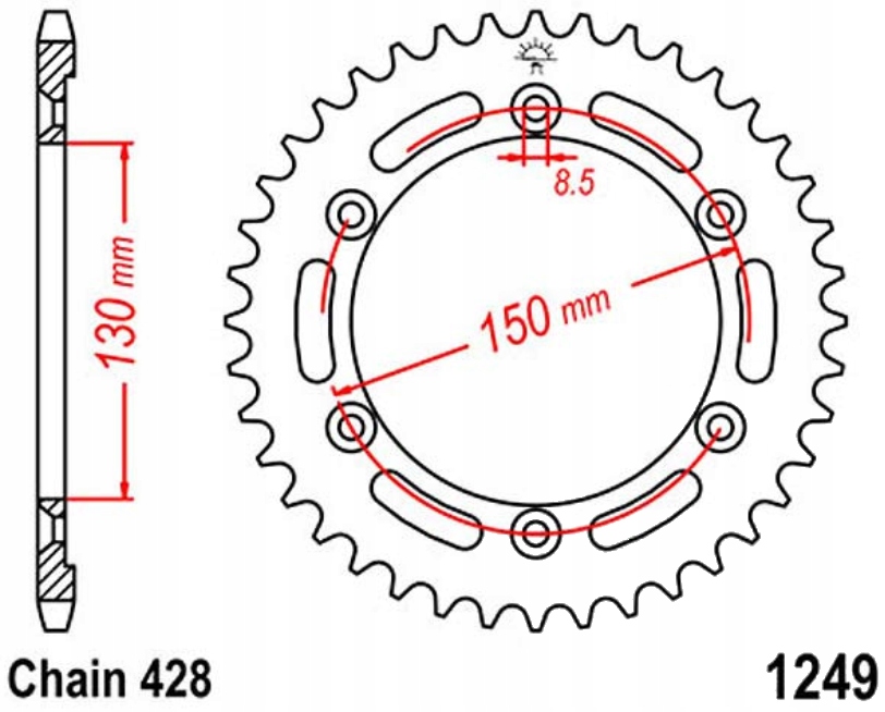 Zadní ozubení 428 Jtr 51Z Honda Xlr 125 R 98-99